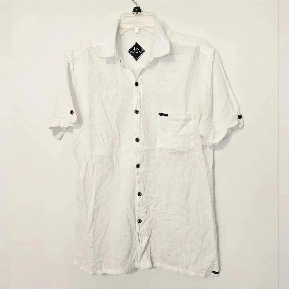 Blanc du Nil Short Sleeve Button Down 💯 Cotton